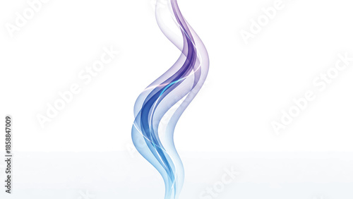 Abstract vertical wavy lines in purple and blue gradients against a clean white background with subtle light blue