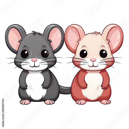 Charming mice in black white & color