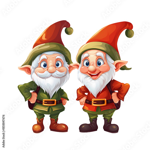 Cheerful Festive Elves in Whimsical Holiday Outfits