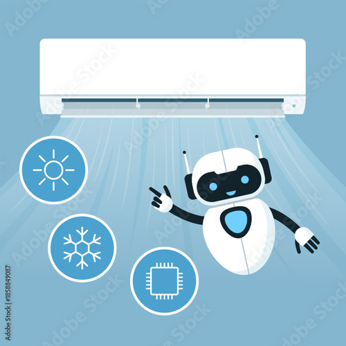 Smart air conditioning system at home and AI robot