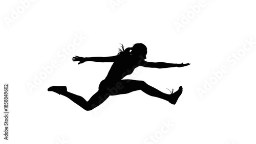 A person jumping in mid air with arms outstretched