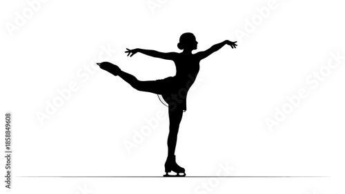 Silhouette of a female figure skater in motion