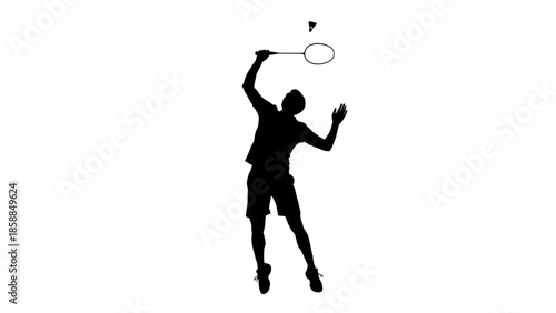 A silhouette of a person playing volleyball