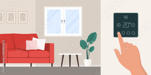 Homeowner using a smart thermostat