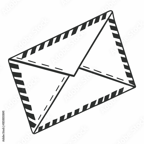A sealed envelope with vintage edging, ink-white tones, a universal icon for incoming correspondence and email distribution