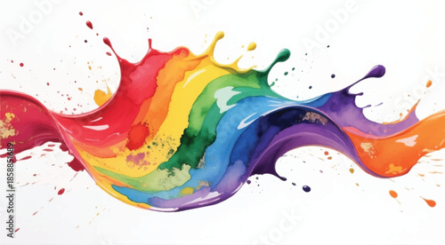 Colorful paint splash isolated on white background. Abstract colorful splash. Colorful paint explosion, illustration.