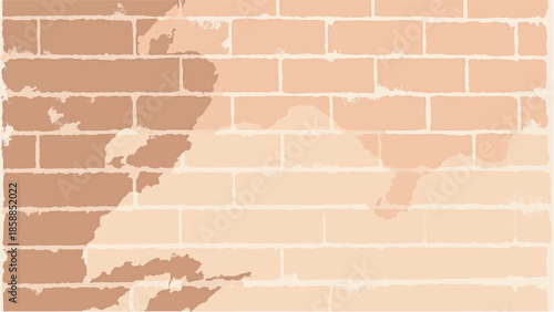 Watercolor brick wall background for creative projects. Brick wall pattern. 