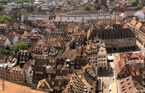 Rooves of Strasbourg viewed from the cathedral tower, Alsace