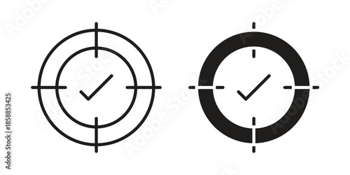 Accuracy icons set in multiple style collection