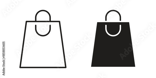 Bag icons set in multiple style collection