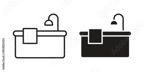 Bathroom icons set in multiple style collection