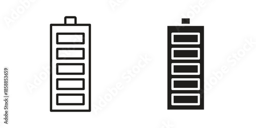 Battery icons set in multiple style collection