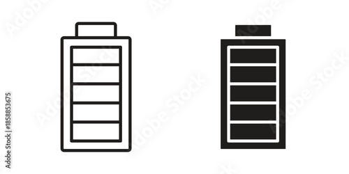 Battery icons set in multiple style collection