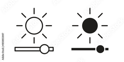 Brightness icons set in multiple style collection