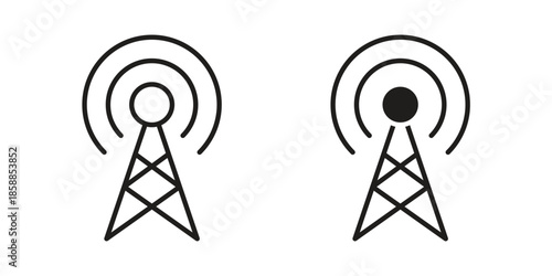 Broadcast icons set in multiple style collection