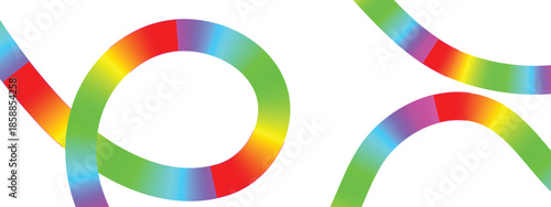 Abstract Color Lines Pattern. Gradient Curve Shape Ribbon Background. Vector Party Graphic Design. Gradient Color Wave Lines.