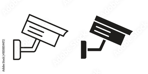 CCTV icons set in multiple style collection
