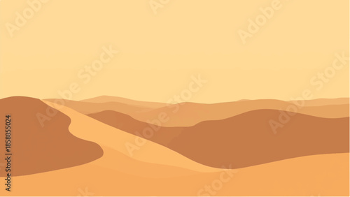 Desert landscape. Illustration of a desert landscape. Desert dunes. Vector illustration.