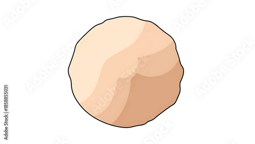 Simple cartoon illustration of a single, light brown, organic, irregularly shaped object with shading and black outline