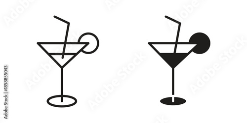 Cocktail icons set in multiple style collection