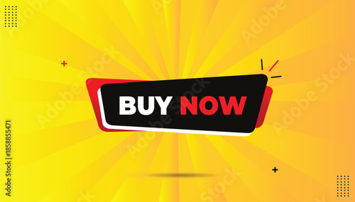 Buy now eps format editable banner template design with red white black gradient shapes with red white bold font yellow orange hot abstract background