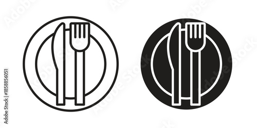 Cutlery icons set in multiple style collection