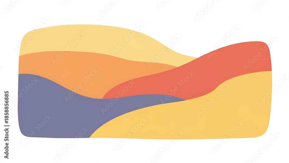 Obraz premium Vibrant abstract illustration of overlapping organic shapes in warm earthy colors, suggesting a minimalist landscape