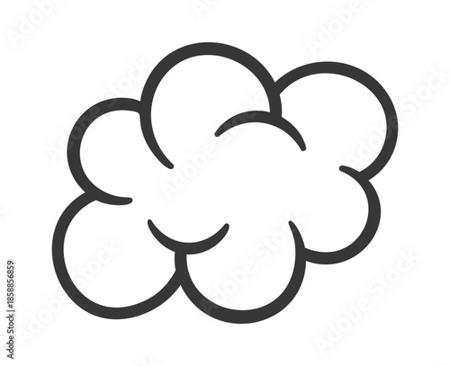 Puffy, cartoonish cloud doodle element