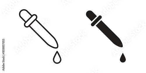 Dropper icons set in multiple style collection