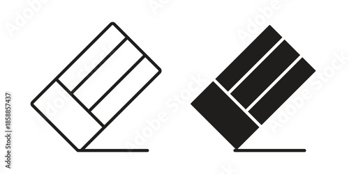 Eraser icons set in multiple style collection
