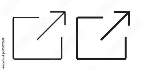 External link icons set in multiple style collection