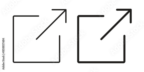 External link icons set in multiple style collection