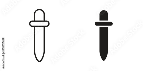 Eye dropper icons set in multiple style collection