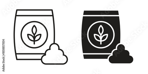 Fertilizer icons set in multiple style collection