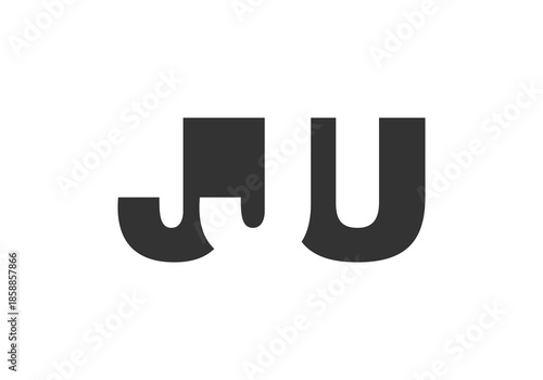 JJU logo design. Initial letter J J U bold font style for tech startups, consulting, corporate branding. Creative company name, headlines typography identity, trendy logotype.