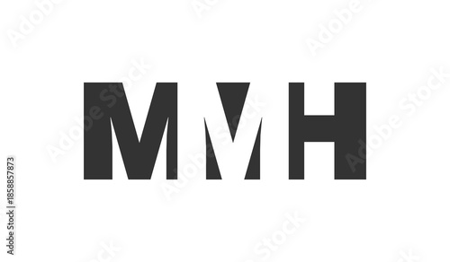 MMH logo design. Initial letter M M H bold font style for tech startups, consulting, corporate branding. Creative company name, headlines typography identity, trendy logotype.