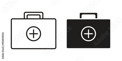 First aid icons set in multiple style collection