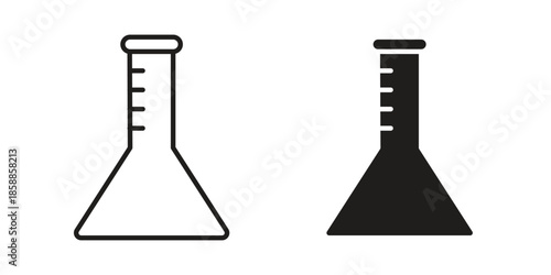 Flask icons set in multiple style collection