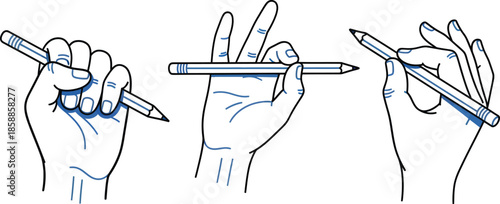 Three Different Ways to Hold a Pencil for Drawing and Writing hand