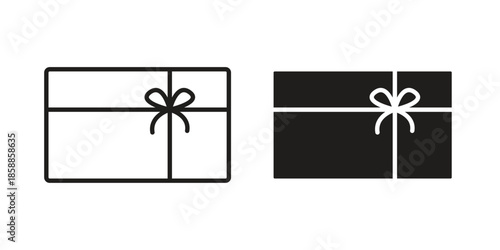 Gift card icons set in multiple style collection