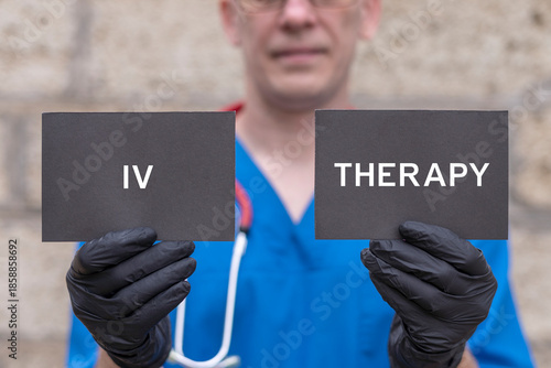 Billede på lærred Intravenous vitamins, supplements, minerals infusion therapy medical concept