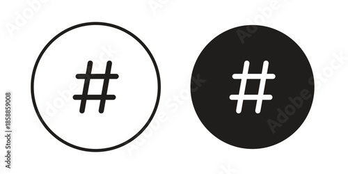 Hashtag icons set in multiple style collection
