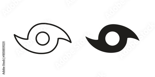 Hurricane icons set in multiple style collection