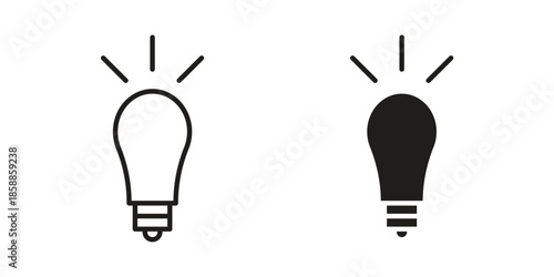 Idea icons set in multiple style collection
