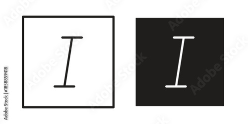 Italic button icons set in multiple style collection