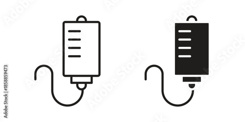 IV bag icons set in multiple style collection