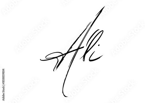 Ali logo vector written in handwriting signature 