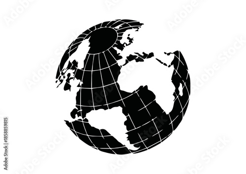 earth logo vector black and white 