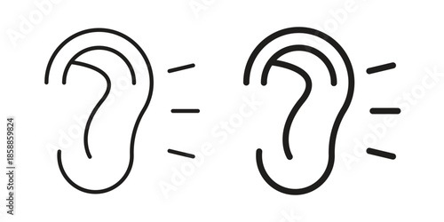 Listening icons set in multiple style collection