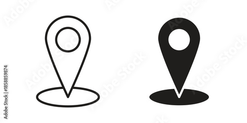 Located icons set in multiple style collection